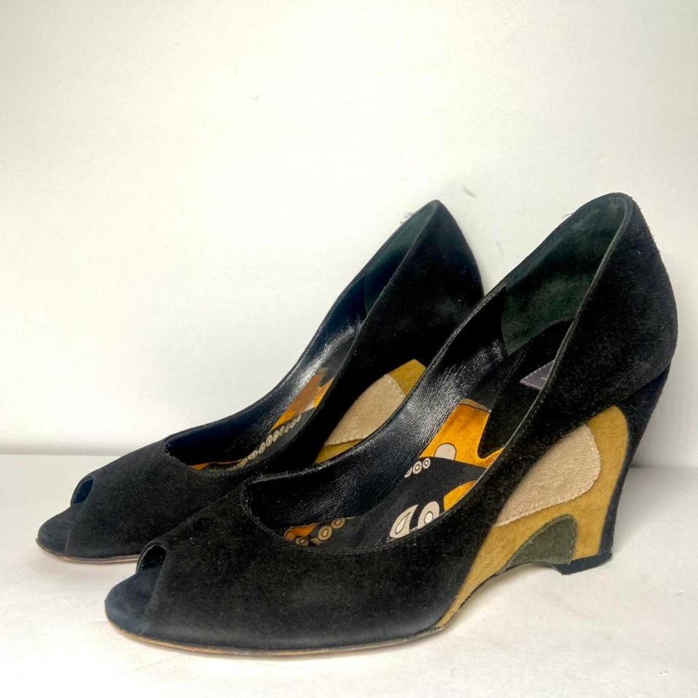 Emilio Pucci Abstract Psychedelic Wedges Size 35